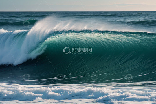 海洋翻涌的波浪景象
