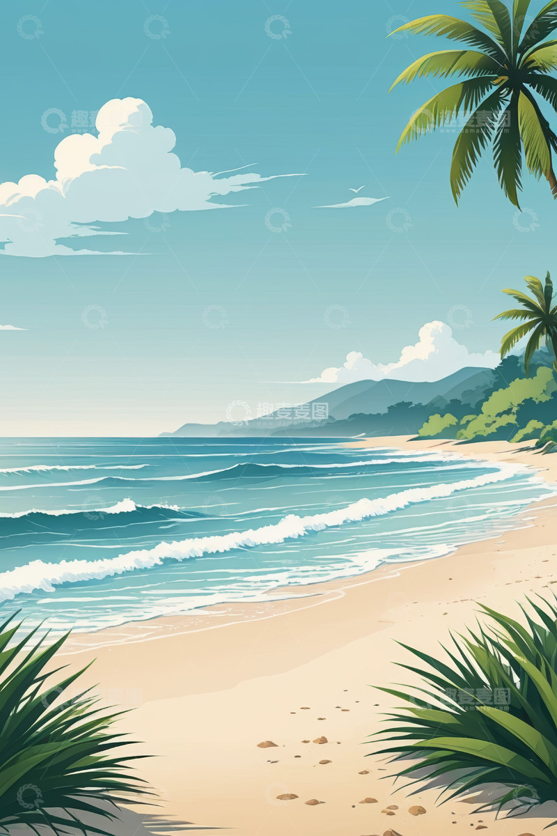 高清大图下载【趣麦麦图】海边沙滩自然风光