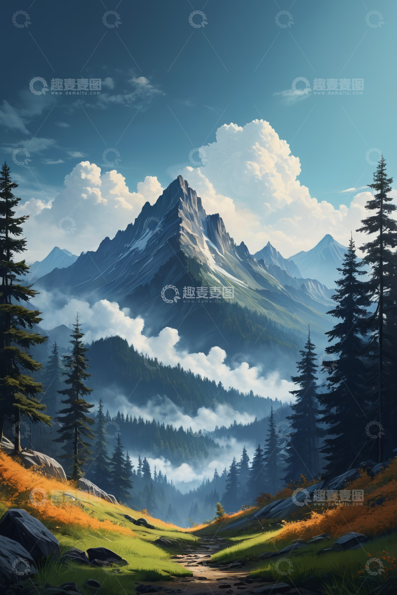 高清大图下载【趣麦麦图】山间森林自然风光