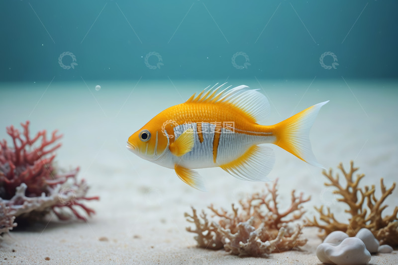 高清大图下载【趣麦麦图】水中游动的热带观赏鱼