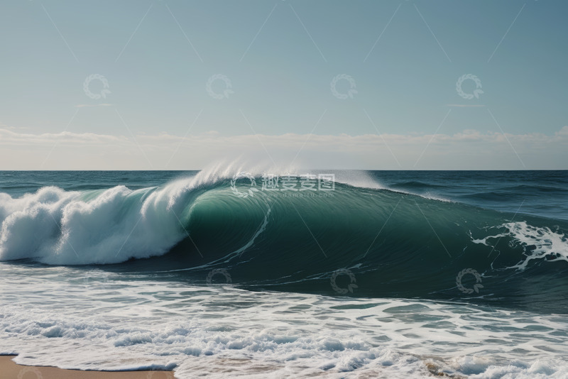高清大图下载【趣麦麦图】海边翻涌的海浪自然景观