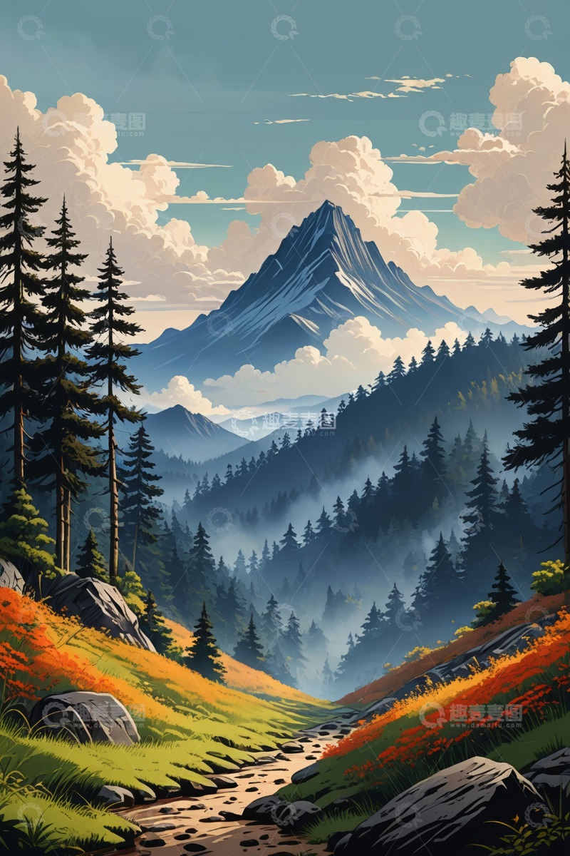 高清大图下载【趣麦麦图】山林间的自然风光景色