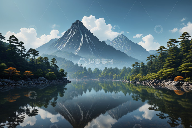 高清大图下载【趣麦麦图】山水相依自然风景