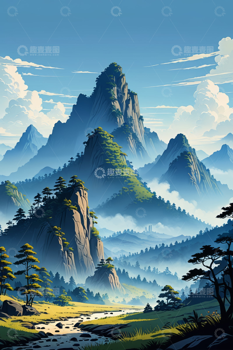 高清大图下载【趣麦麦图】青山绿树自然风光