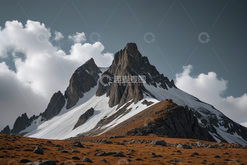 高清大图下载【趣麦麦图】雪山远景自然风光