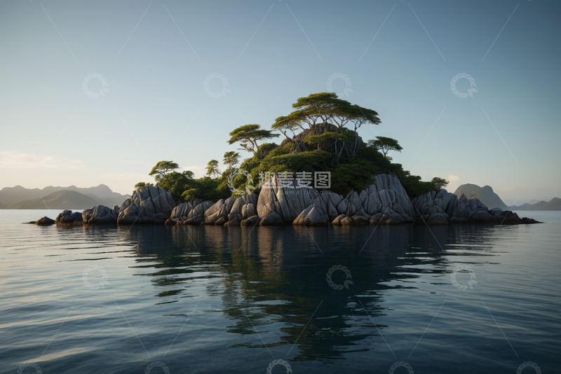 高清大图下载【趣麦麦图】海上孤岛自然风光