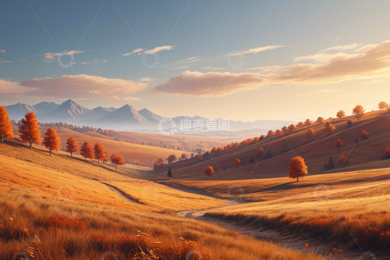 高清大图下载【趣麦麦图】秋日山野风光全景