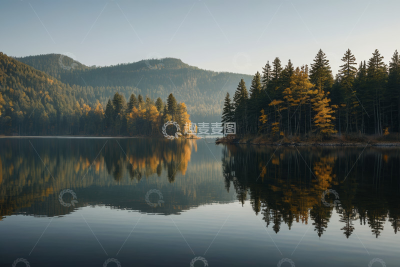 高清大图下载【趣麦麦图】森林湖泊自然风景