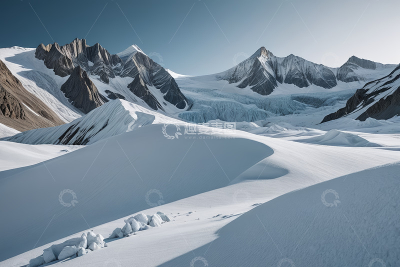 高清大图下载【趣麦麦图】雪山冰川自然风光全景