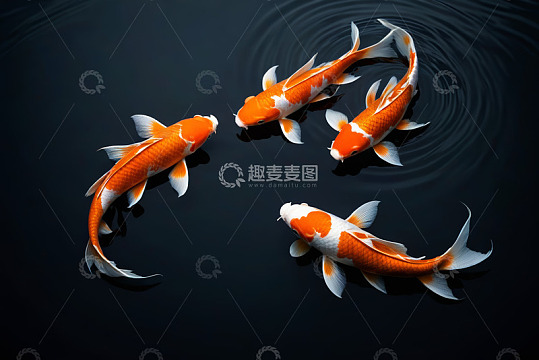 水中游动的锦鲤群