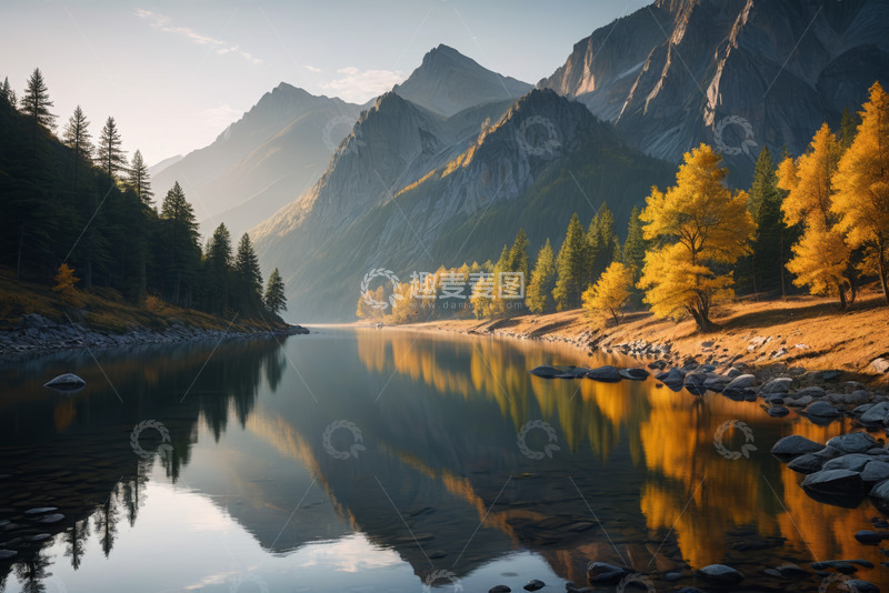 高清大图下载【趣麦麦图】山水相依的户外自然风光