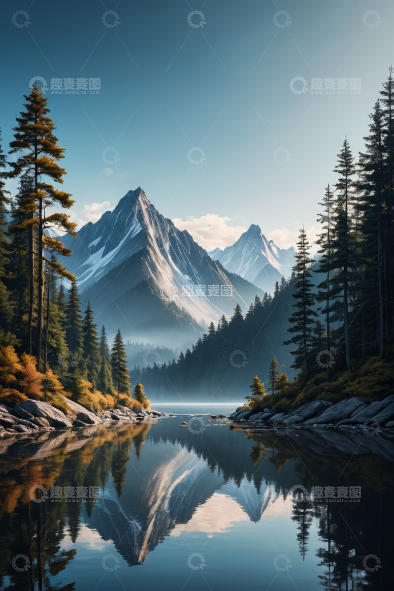 高清大图下载【趣麦麦图】山林湖泊自然风光美景