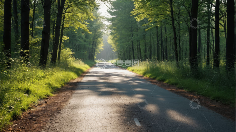 高清大图下载【趣麦麦图】林间道路自然风光