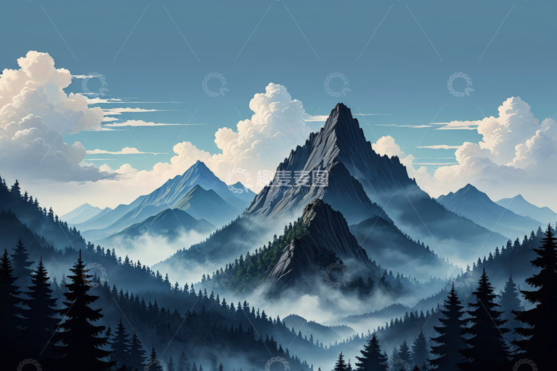 高清大图下载【趣麦麦图】山林云海自然风光