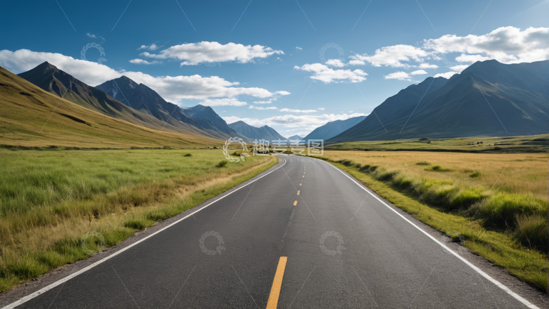 高清大图下载【趣麦麦图】草原山间公路风景