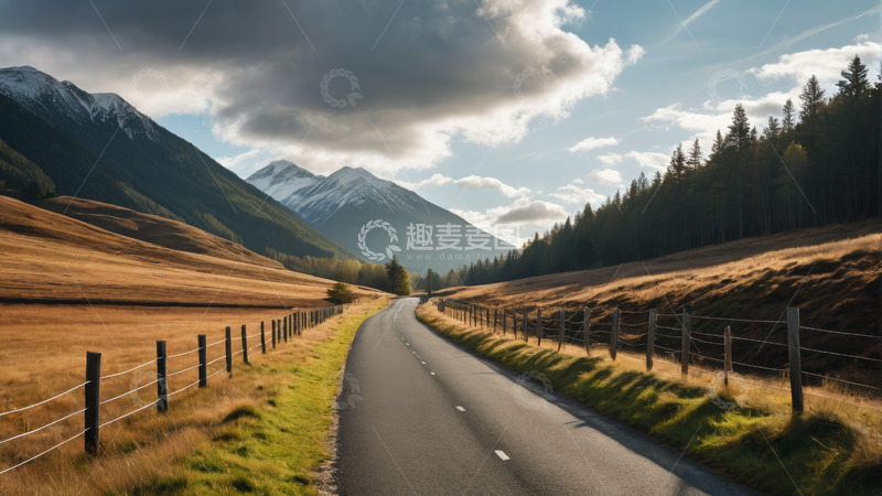 高清大图下载【趣麦麦图】山间公路自然风光