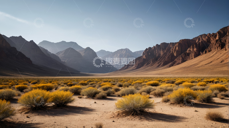 高清大图下载【趣麦麦图】沙漠山谷中的自然风光