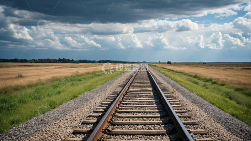 高清大图下载【趣麦麦图】田野间延伸的铁路风景