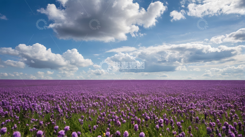 高清大图下载【趣麦麦图】紫色薰衣草花海风景