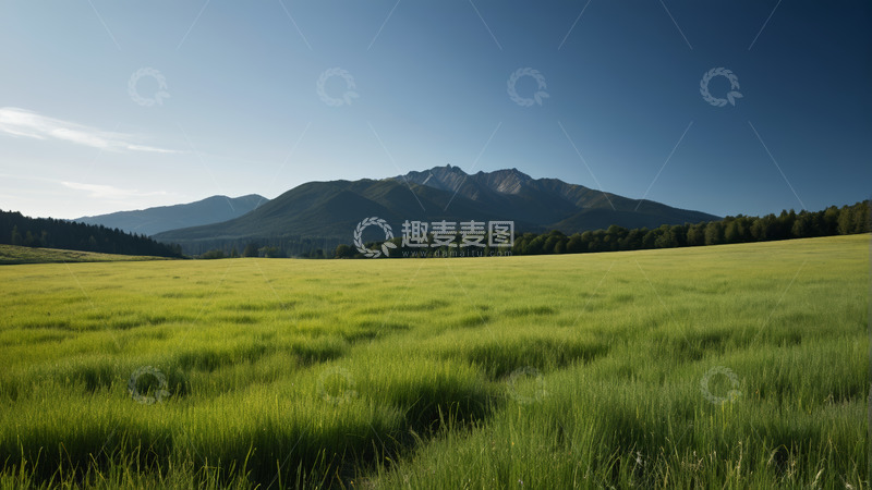 高清大图下载【趣麦麦图】草原远山自然风光全景