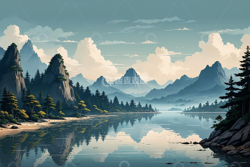 高清大图下载【趣麦麦图】山水自然风景全景