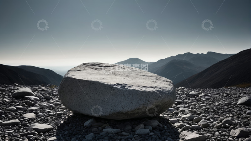 高清大图下载【趣麦麦图】山间巨石与碎石景观