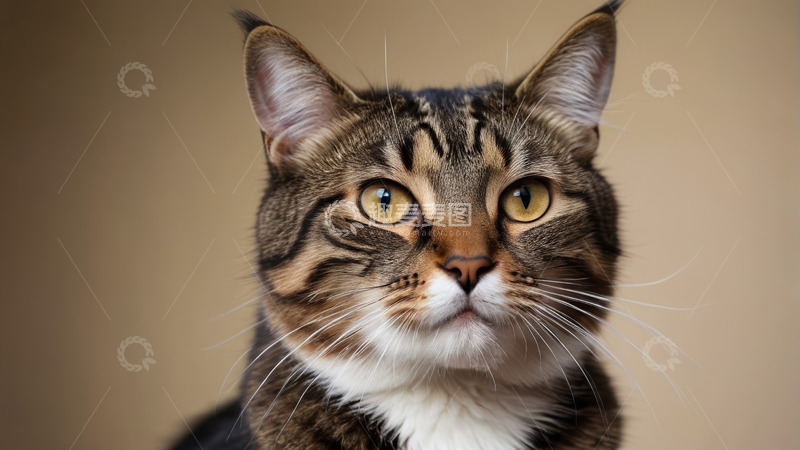 高清大图下载【趣麦麦图】斑纹猫咪特写素材