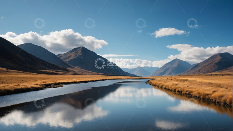 高清大图下载【趣麦麦图】山间河流自然风光