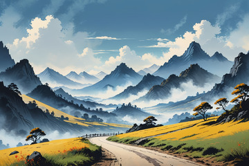 山间公路自然风光