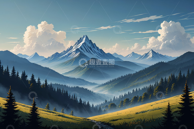 高清大图下载【趣麦麦图】山间森林自然风光景色