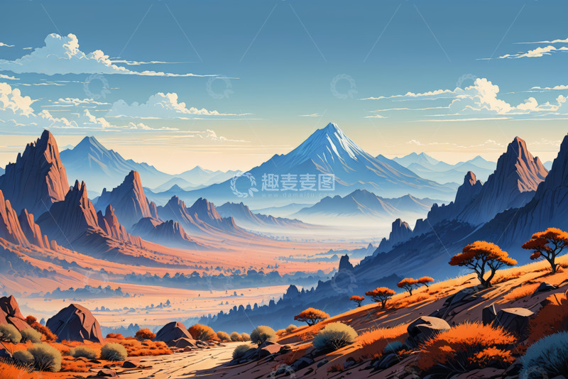 高清大图下载【趣麦麦图】壮丽山脉自然风光全景