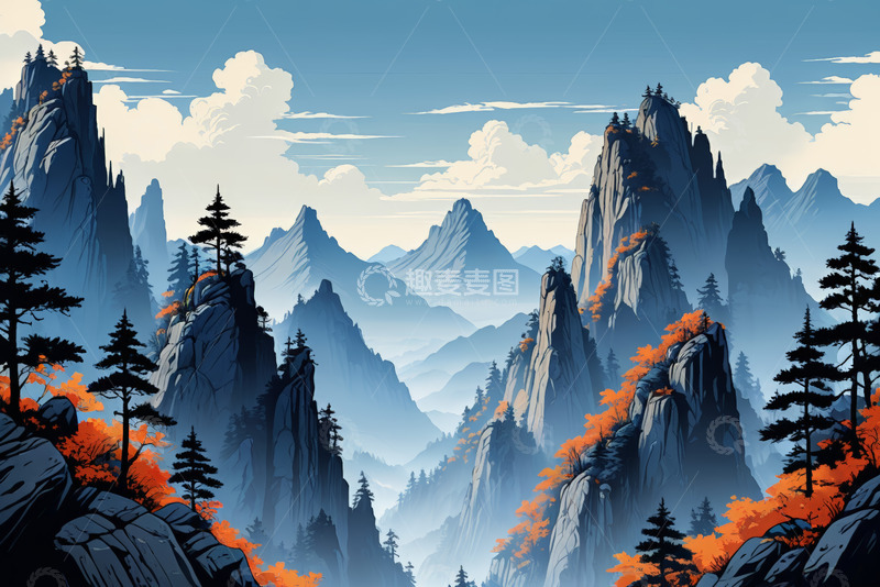 高清大图下载【趣麦麦图】壮丽群山自然风光