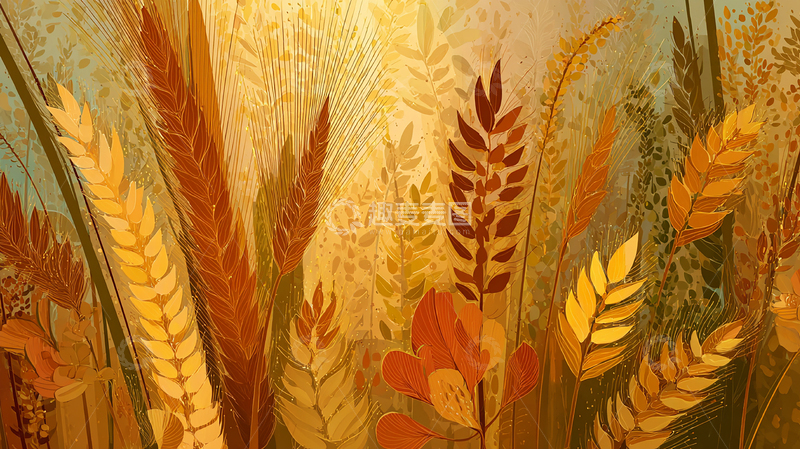 高清大图下载【趣麦麦图】丰收的金色麦田