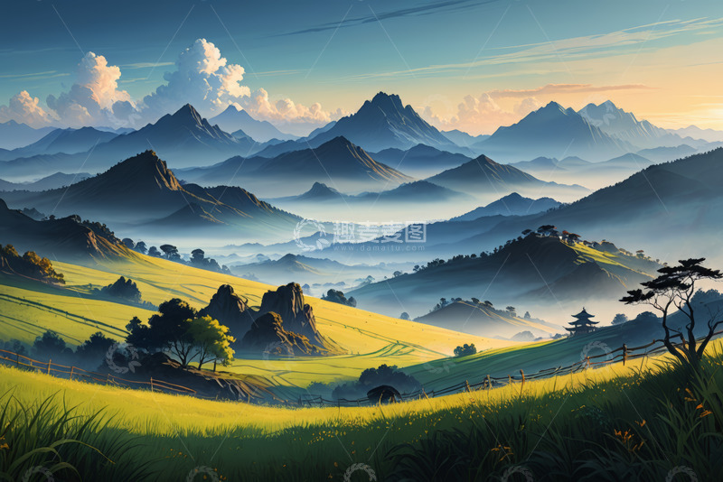 高清大图下载【趣麦麦图】山间田野自然风光