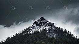 雪山风光云雾环绕