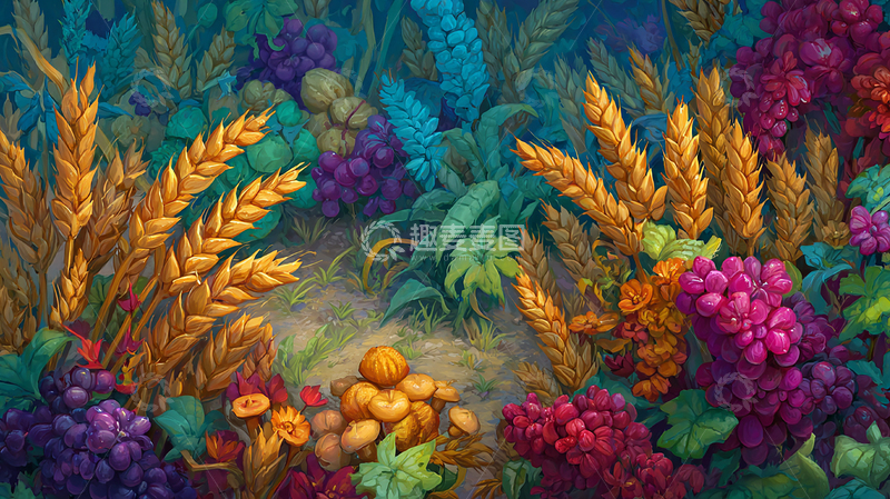 高清大图下载【趣麦麦图】彩色蘑菇丛林探秘