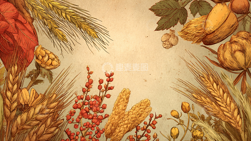 高清大图下载【趣麦麦图】秋日丰收的麦田风景