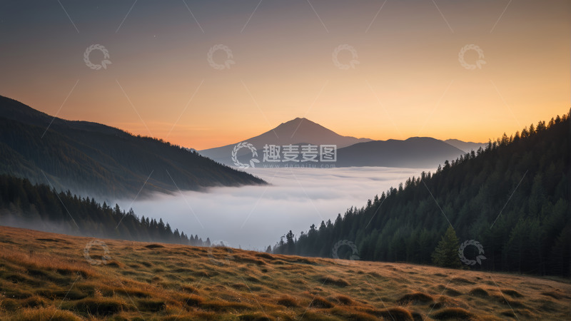 高清大图下载【趣麦麦图】山间云海日出自然风光