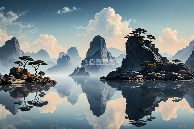 高清大图下载【趣麦麦图】山水倒影自然景观