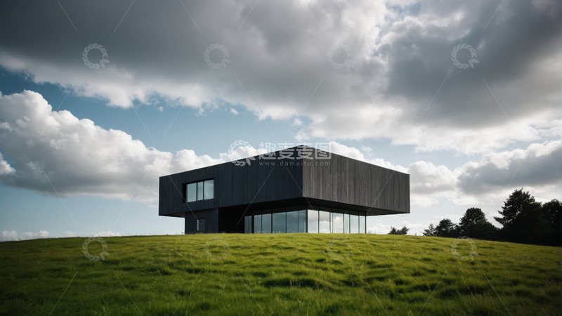 高清大图下载【趣麦麦图】户外现代风格建筑与草地景观