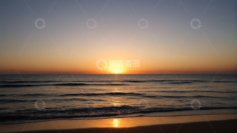高清大图下载【趣麦麦图】海滩日落海景