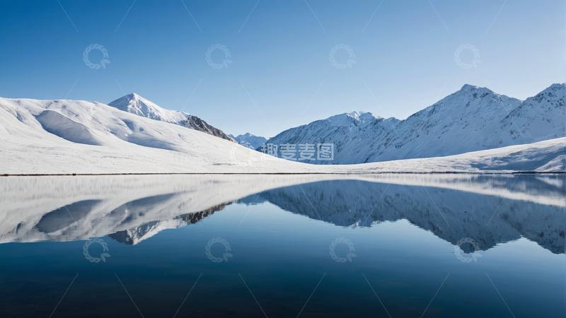 高清大图下载【趣麦麦图】雪山湖泊自然景观