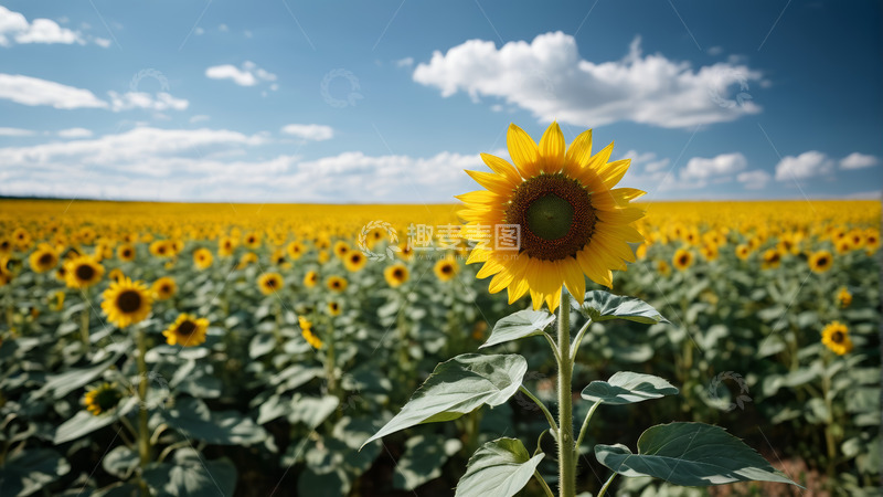 高清大图下载【趣麦麦图】向日葵农田风光
