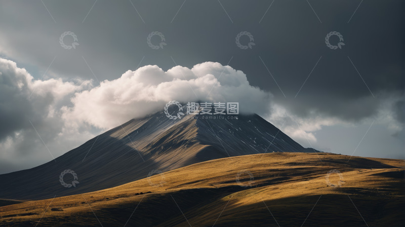 高清大图下载【趣麦麦图】山巅云雾缭绕的自然风光