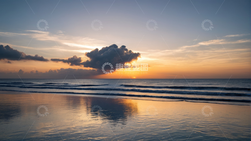 高清大图下载【趣麦麦图】海滩日落自然风光