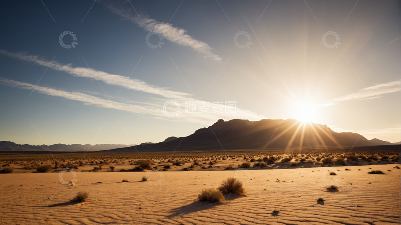 高清大图下载【趣麦麦图】沙漠日出自然风光