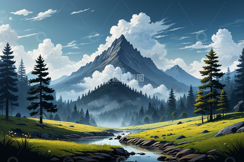 高清大图下载【趣麦麦图】山林间的自然景观