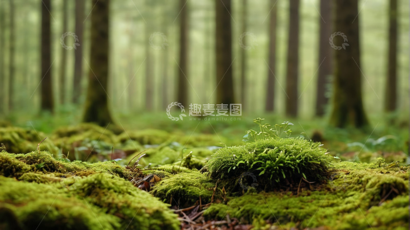 高清大图下载【趣麦麦图】森林地面苔藓植物景象