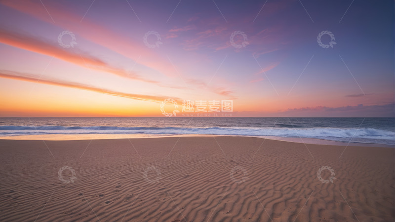 高清大图下载【趣麦麦图】海滩日落自然风光