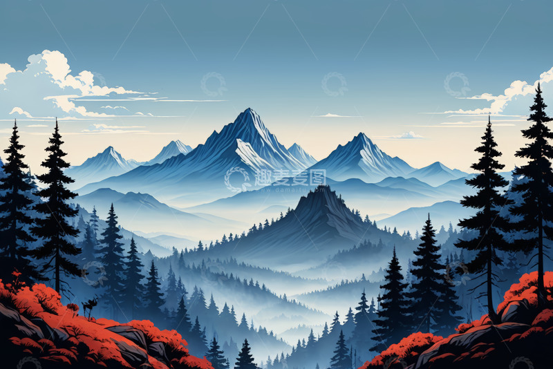 高清大图下载【趣麦麦图】山林自然风光全景